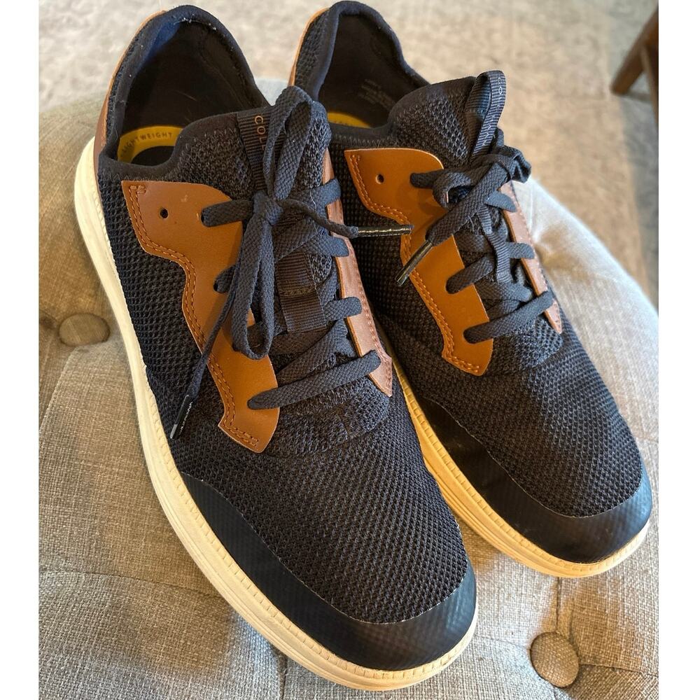 Cole Haan Grand Journey Sneaker, Navy, Tan, Men’s 10